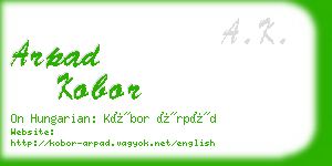 arpad kobor business card